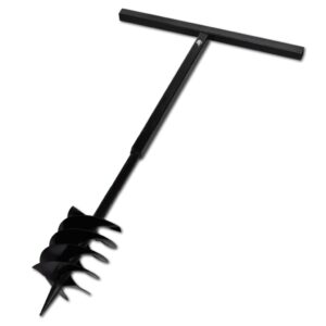 Kézi Föld Fúró Auger Bit 180Mm Három Spirállal Fekete Acél