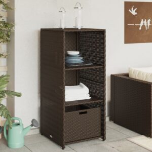 Polyrattan Kerti Tárolószekrény 50 X 55 X 115 Cm