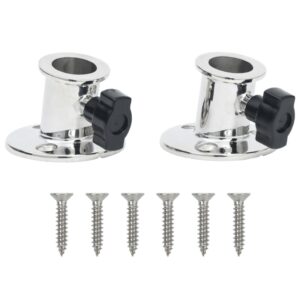 2 Db Rozsdamentes Acél Kerek Bimini Alj 26 Mm-Es Csőhöz