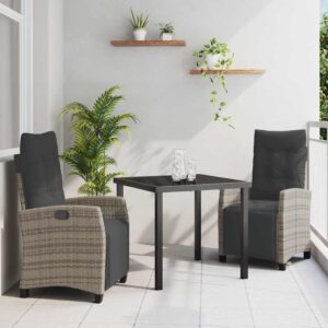 Kert Étkező Szett Párnával 3 Pcs Polirattan